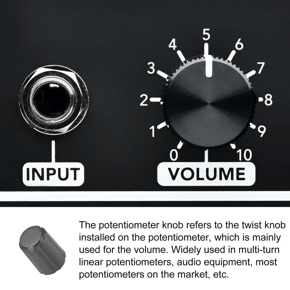 Potentiometer Control Knob Insert Shaft Switch Knobs 11.5x15mm/ 6mm/Black / 5Pcs