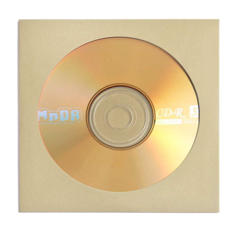 100 Pack CD DVD Thick Paper Sleeves Envelope Case with Window Cut - Beige