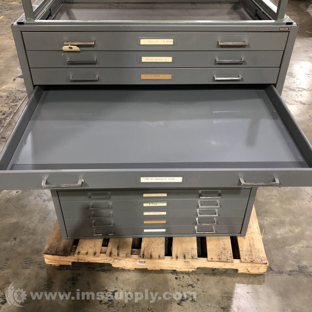 Mayline Flat File 5 Drawer Cabinet 3 Count 0356