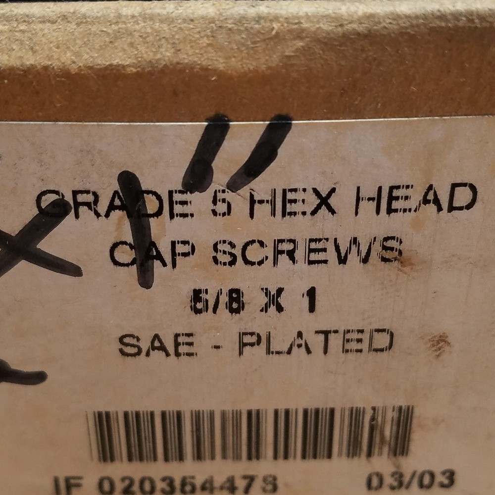 5/8-18 Fine Thread 1" Thread Length Grade 5 Hex Head Cap Screws - NEW