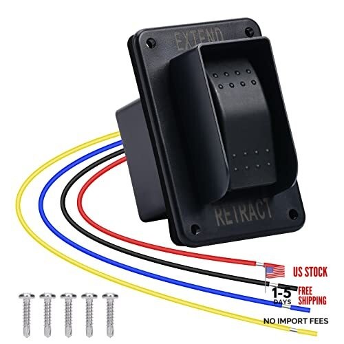 Power Stabilizer Switch,  RV Electric Jack Switch with Harness 12V Extend black