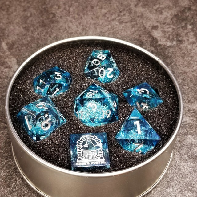 Sage's Spirits - Ice Spirits Liquid Core Sharp Edge Resin Dice Set