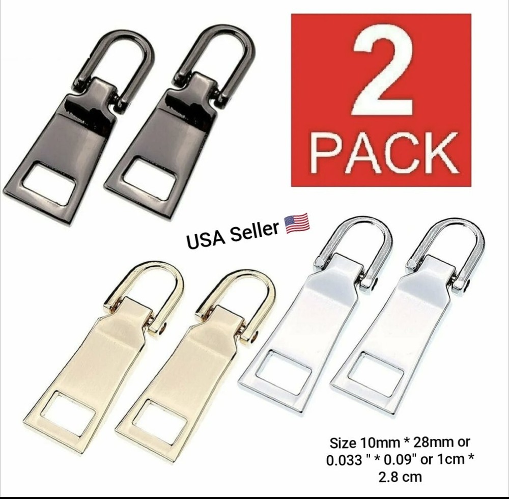 2-Pack Zipper Fixer Repair Pull Tab Kit Bags Replacement Molded Slider Fix Zip