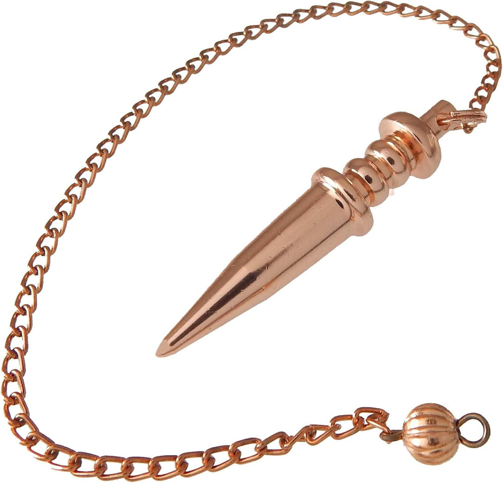 Copper Metal Light Weight Solid Cone Point Pendulum Healing Dowsing Reiki Pendul
