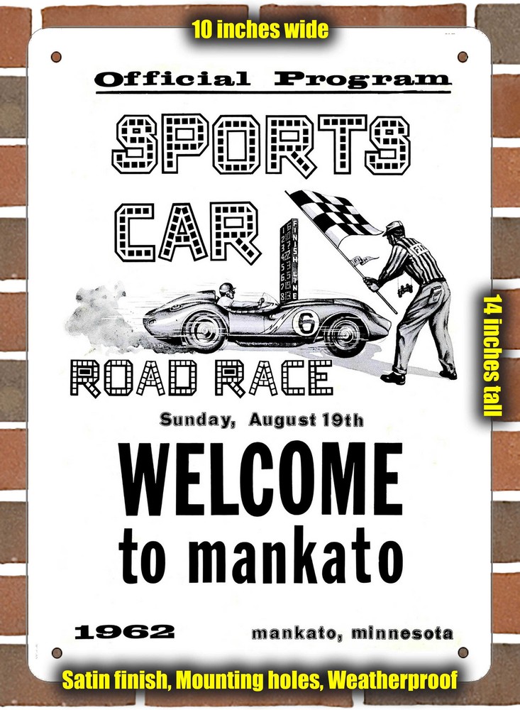Metal Sign - 1962 Mankato Racing Program - 10x14 inches
