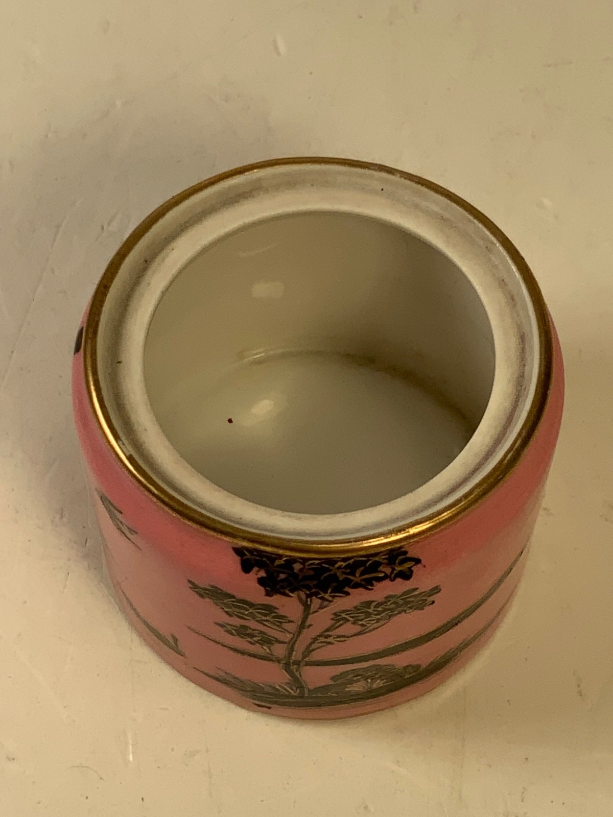 RARE Antique Noritake "M" Morimura Hand Painted Pink & Gold Comdiment Set & Tray