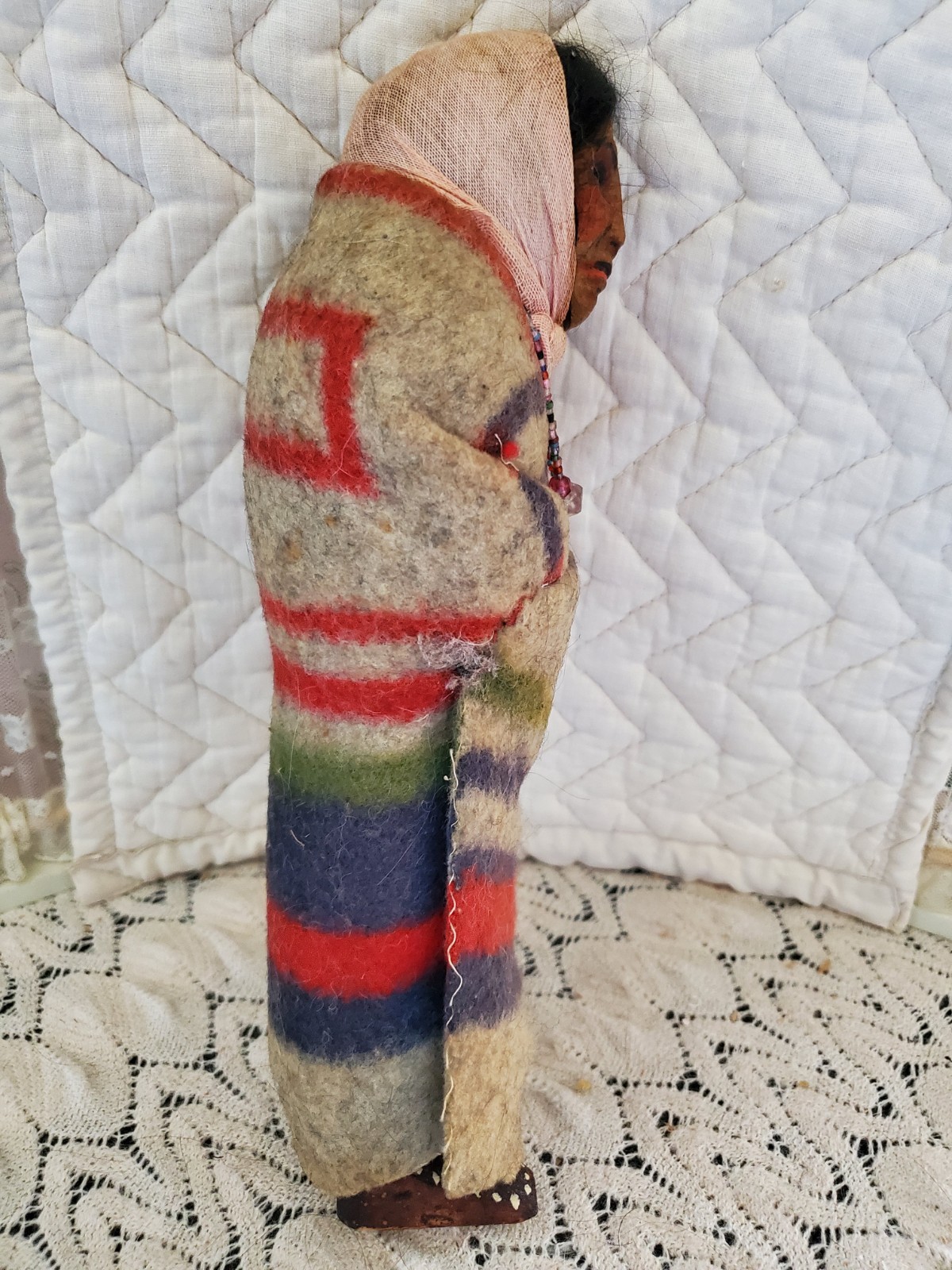 10" Early Mary Frances Woods Native American Indian Skookum Doll 1910-1920s