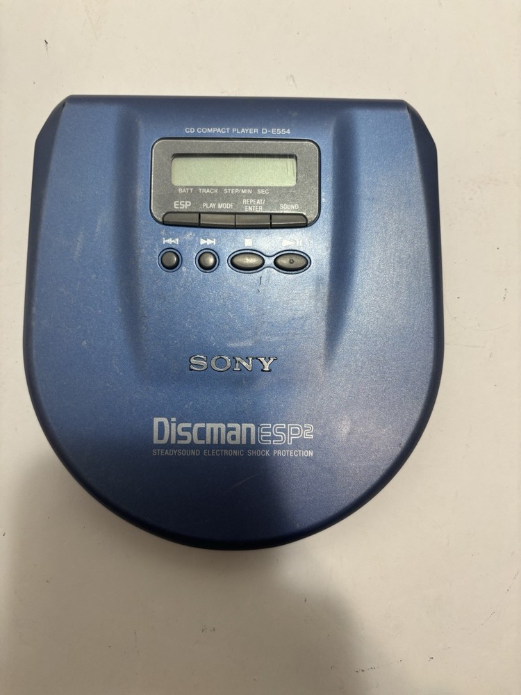 Sony ESP2 CD Walkman D-E554 Blue - Tested And Working