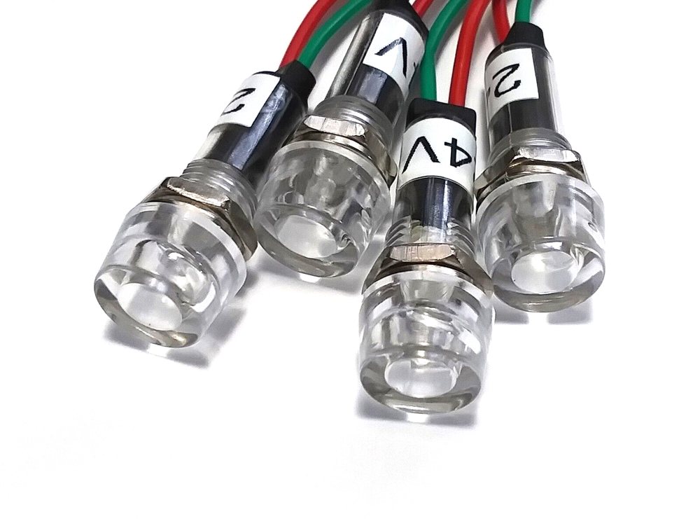 4 BBT 24 volt AC/DC White LED Waterproof Hi-Profile Indicator Lights
