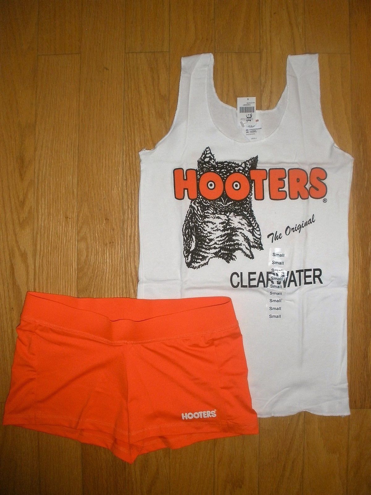 New Sexy HOOTERS GIRLS Uniform Tank & Shorts Halloween Choose XXXS XXS XS S M L