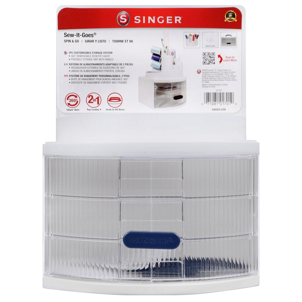 Multipurpose Sewing Storage Container and Craft Organizer , Built-in Peg Board