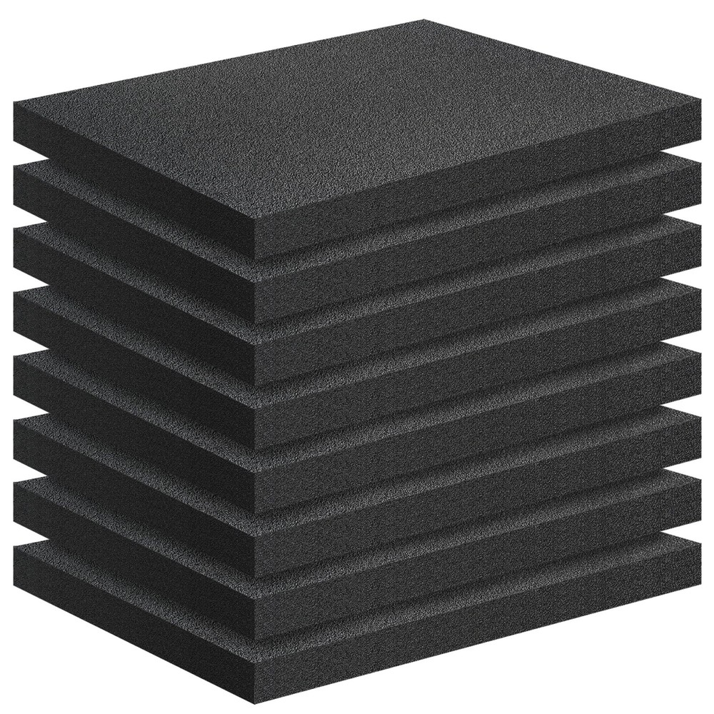 Black Packing Foam Sheets- 8PCS Cuttable Polyurethane Foam Pads Polyurethane ...