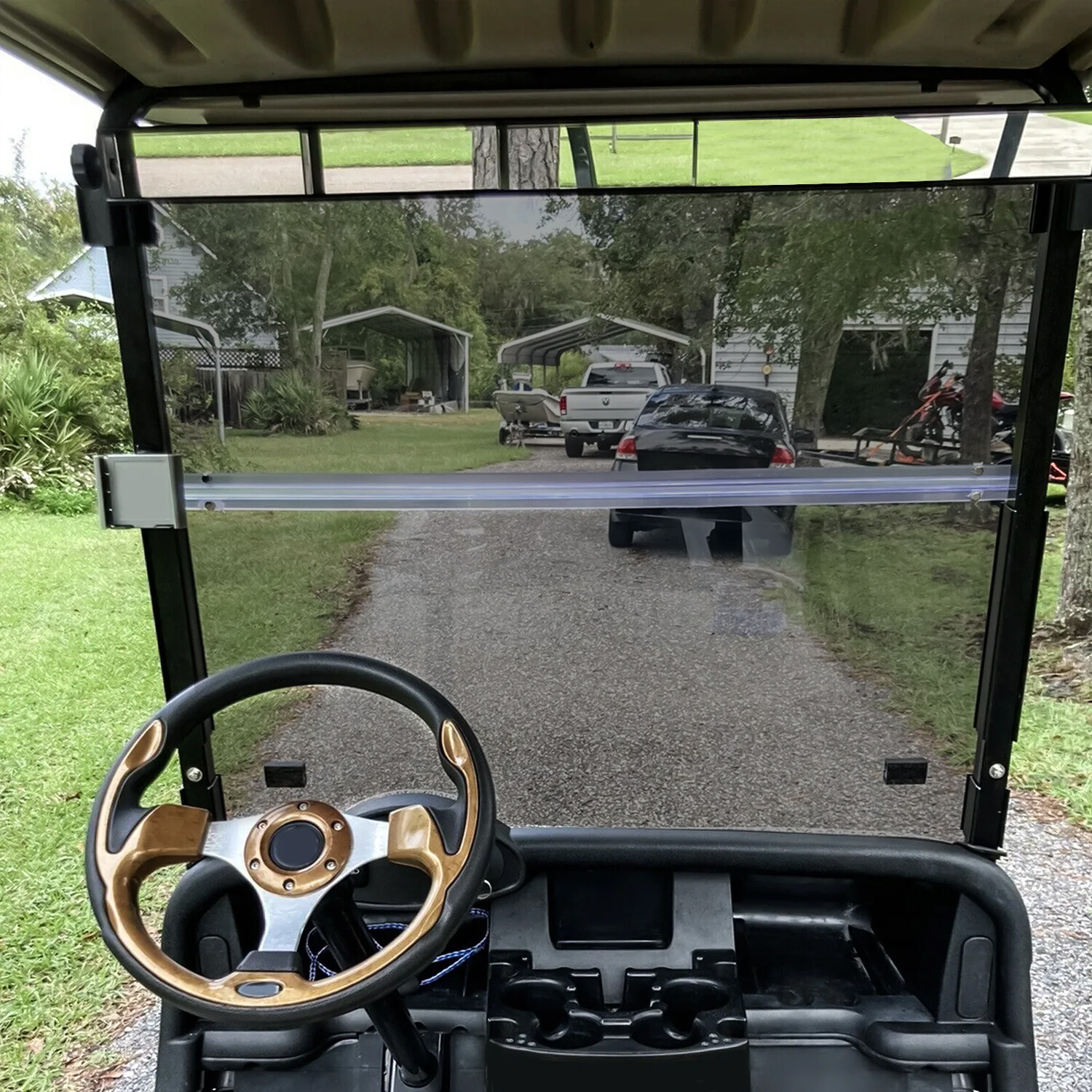 For EZGO RXV Golf Cart Windshield Folding Tinted Windscreen Impact Resistant