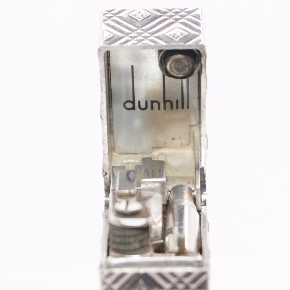 Dunhill Lighter Silver Rhombus Pattern_Ultrasonically cleaned_Working