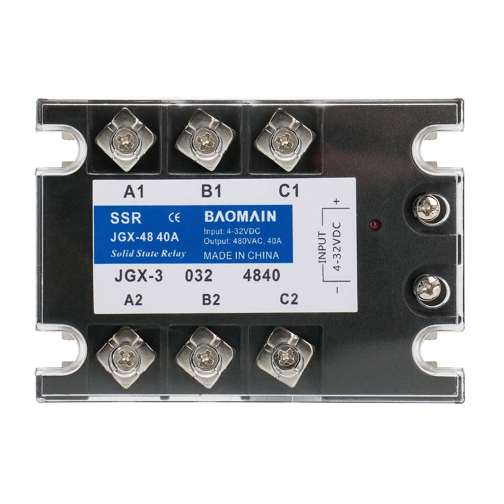 3 Phase Solid State Relay JGX-3340A 4-32 VDC Input 480VAC 40 Amp Output DC/AC
