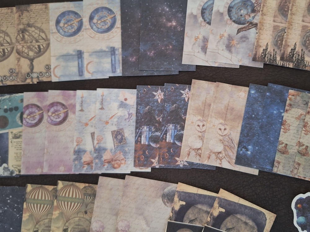 Original Retro Material Pack 100 Pc Scrapbooking JJ Craft Kit Papers Illusory...