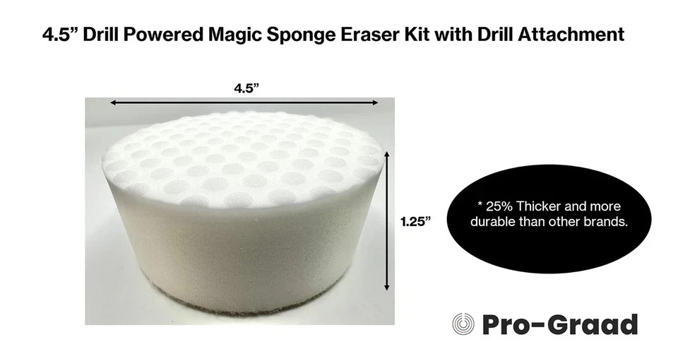 4.5” Drill Powered Magic Sponge Eraser 6 Pieces Kit with Drill Attachment | 2...