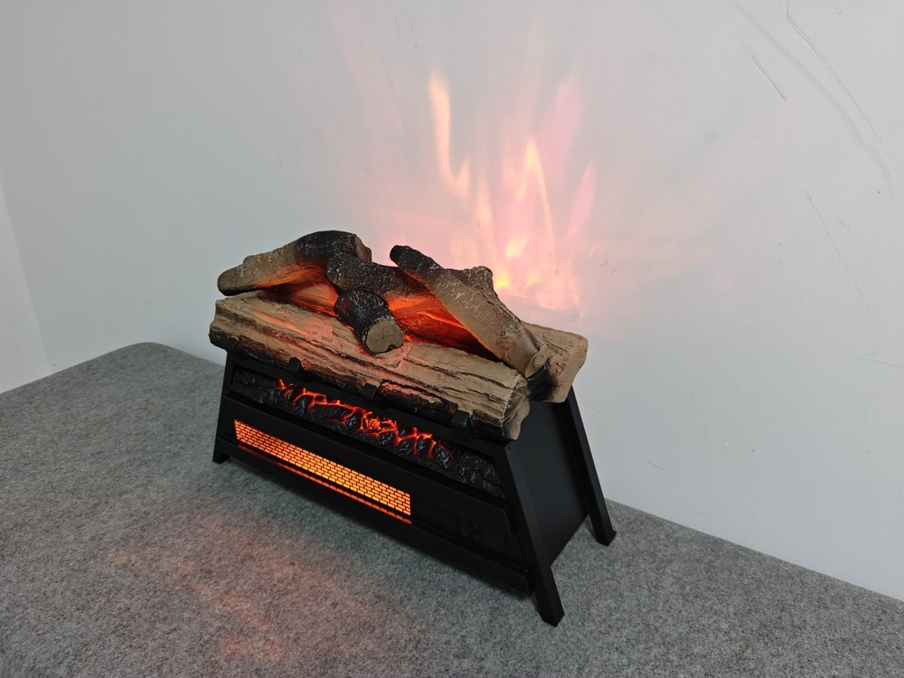 23" Electric Fireplace 3D Log Insert Infrared Fireplace Heater + Remote Control