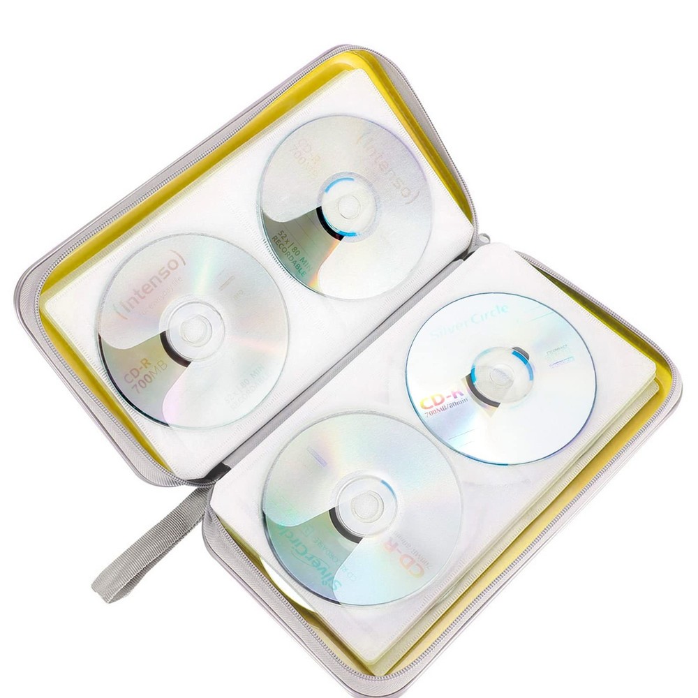 Siveit CD Case, DVD Case Holder 96 Capacity Hard Plastic 96 Capacity, Yellow
