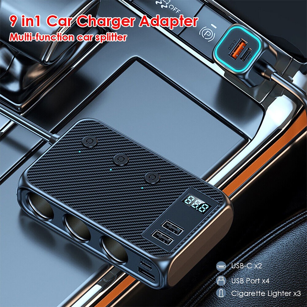 Cigarette Lighter Socket Splitter USB Fast Charger Power Adapter Outlet QC PD