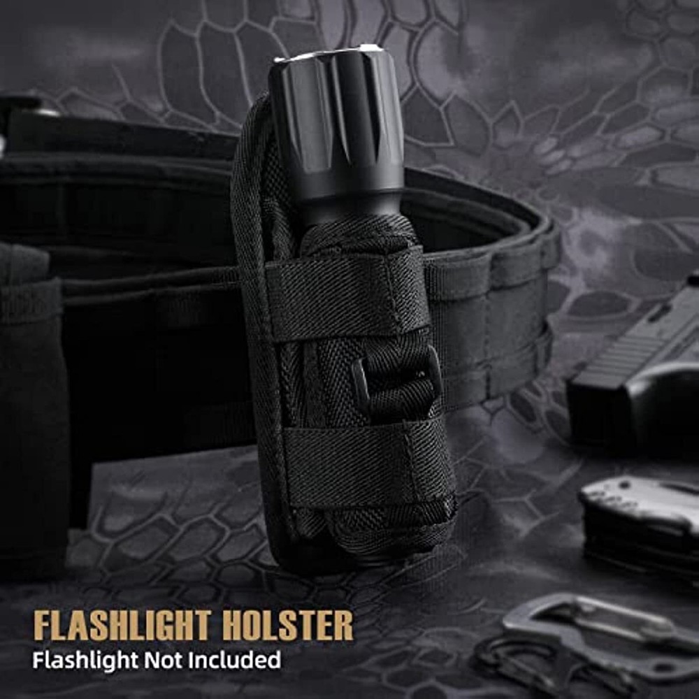 2Pack Tactical Flashlight Pouch Holster 360 Rotatable Flashlight Holder Case US