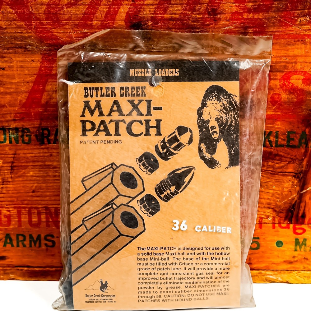 Butler Creek .36 Caliber Maxi-Patch Black Powder Muzzleloader Solid Hollow 100pk