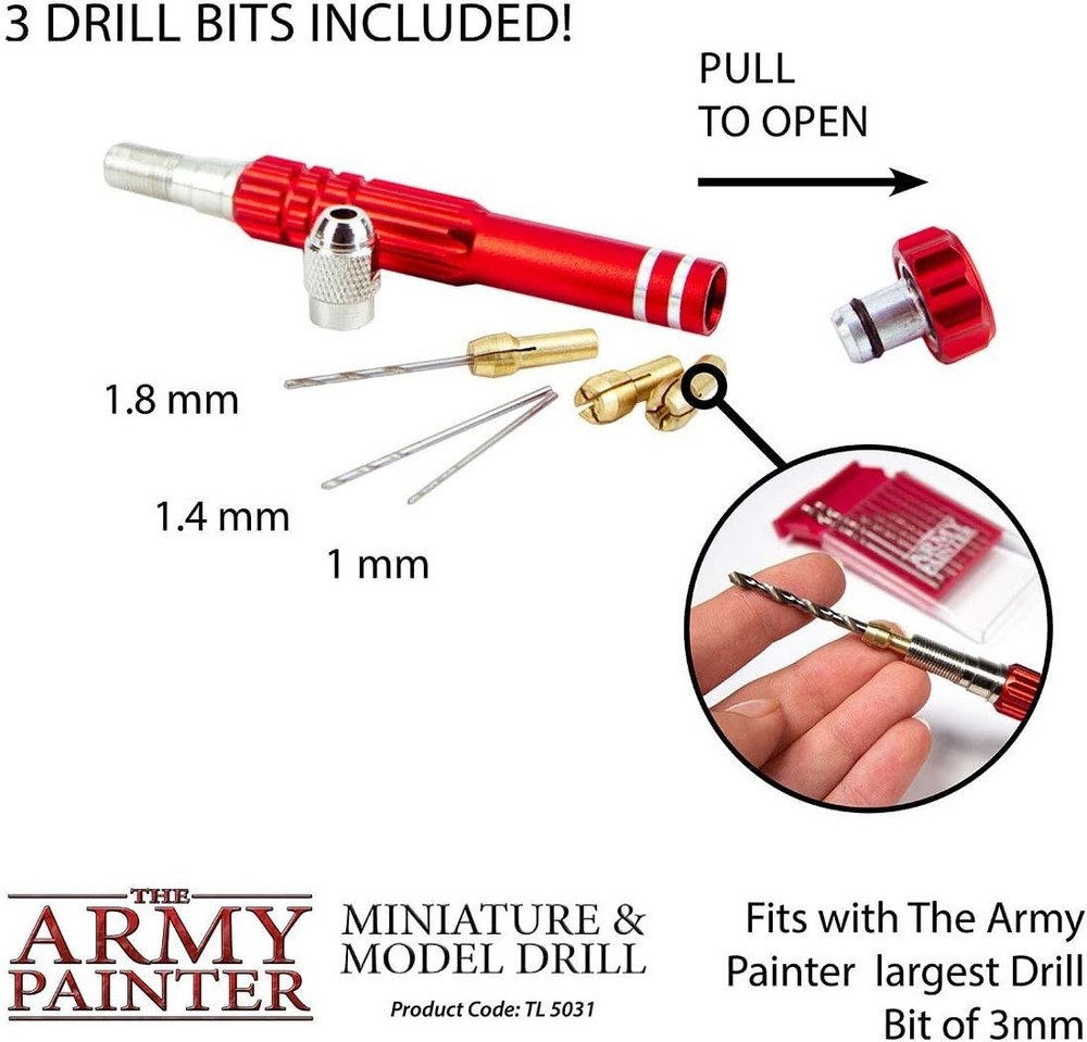 Miniature & Model Drill - Pin Vise Hobby Drilling with Three Bits for Tableto...