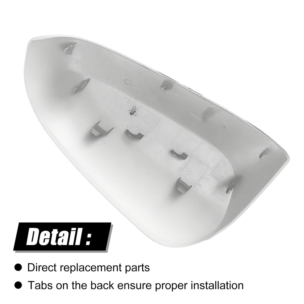 Whtie Left Driver Side Replacement Mirror Left, White-without Turn Signal