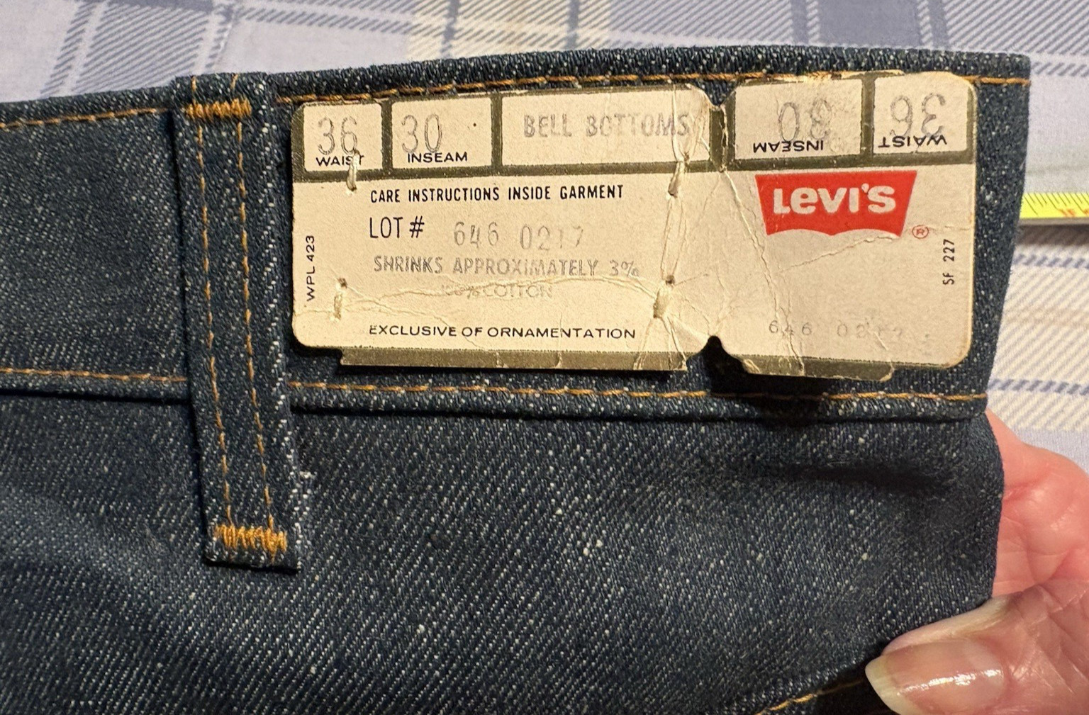 Vtg. Nwt Rare Levis Orange Tab 646 0217 Bell Bottom With Zipper 36X30 Flare Leg