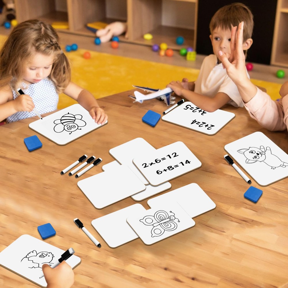 6Pack Dry Erase Boards 5" x 7" DoubleSided Mini Whiteboard Set – Includes Mar...