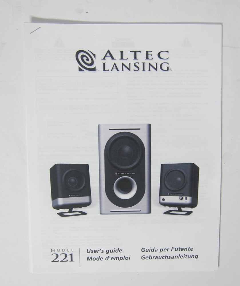 ALTEC LANSING 221 2.1 Multimedia Computer Stereo Speaker System with Manual