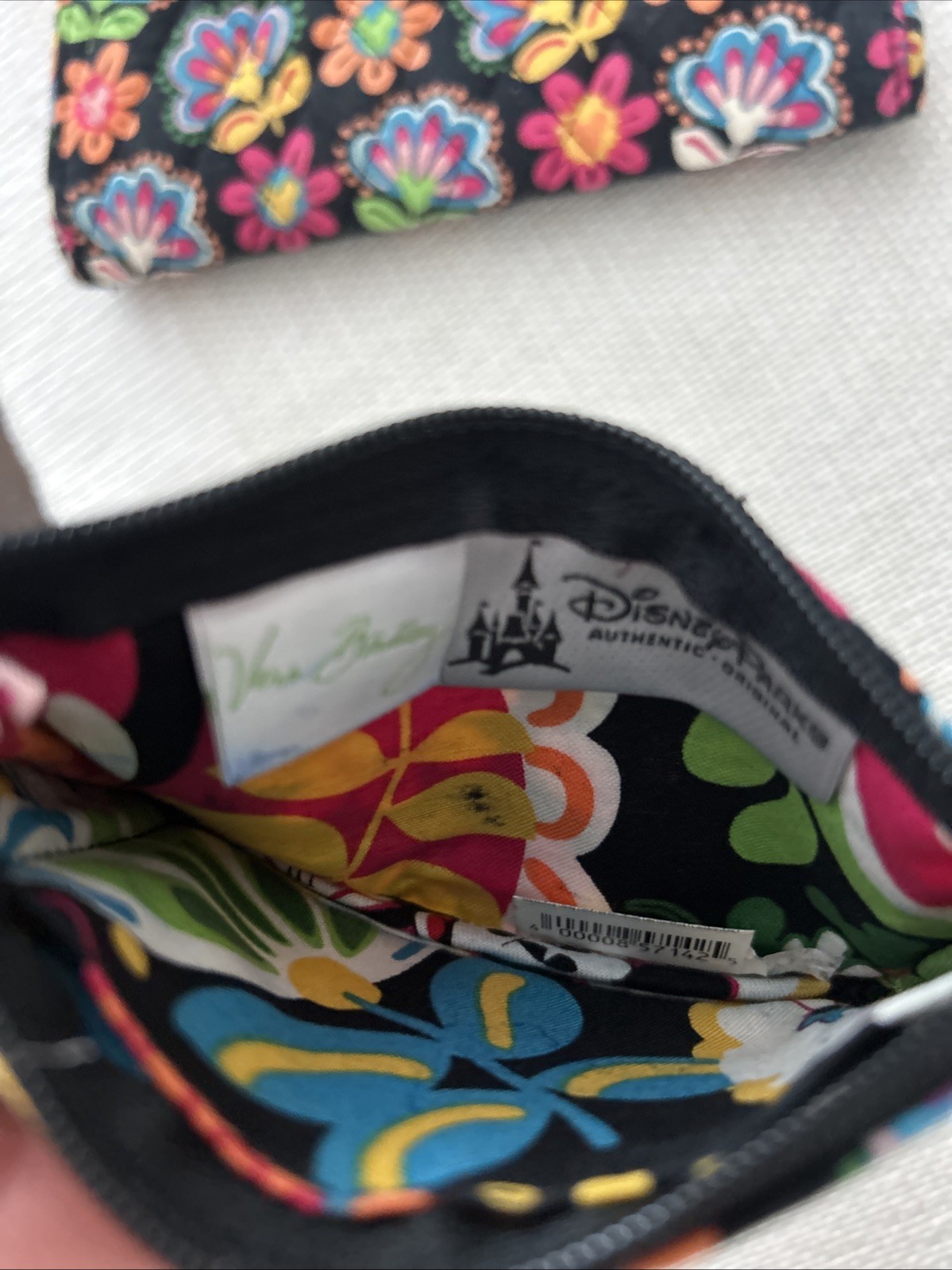 Disney Parks Vera Bradley Midnight W/Mickey Set Of 3 Makeup Bag/wallet/ID RARE