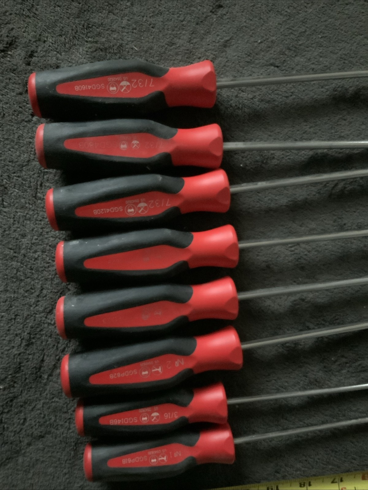 Snap-on 8pc Long Screwdrivers Set Red Used Hand Tools