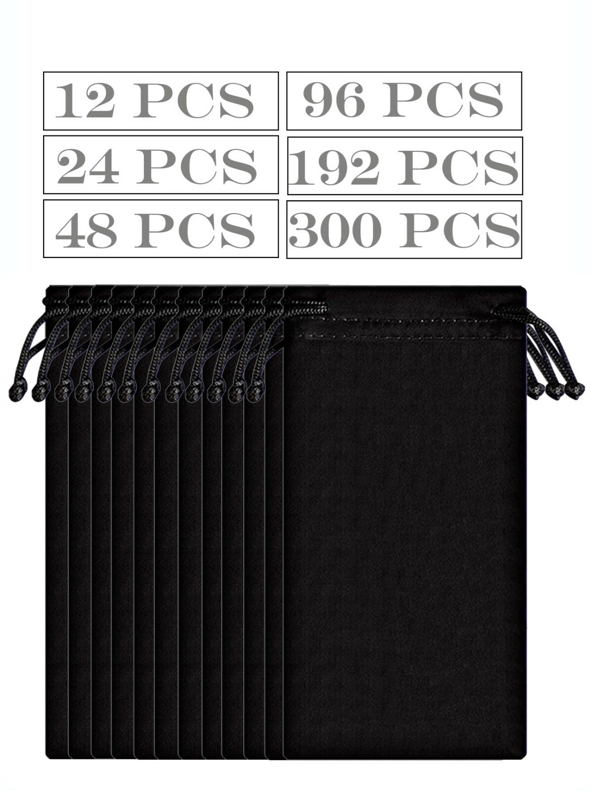 Bulk Lot 12 to 300 Pcs Black Micro Fiber Sunglasses Carrying Pouch Case Bag