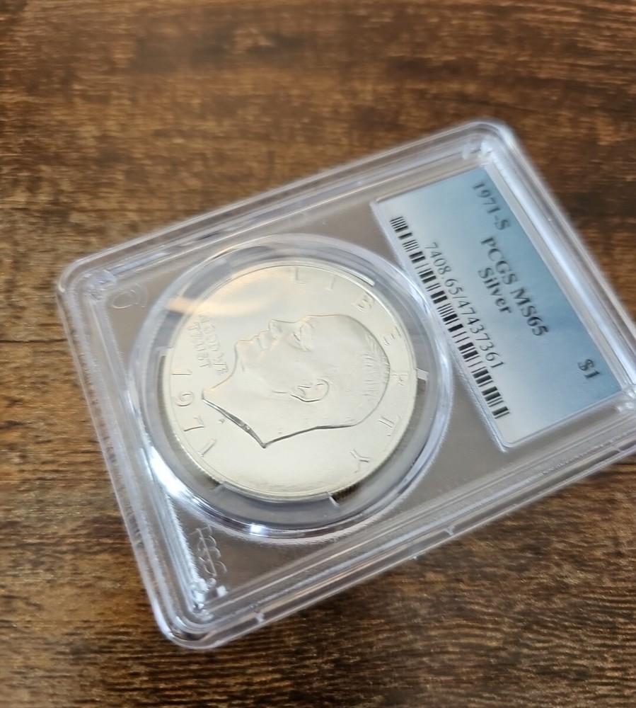 1971 S $1 Silver PCGS MS65 Eisenhower "Ike" Dollar 40%