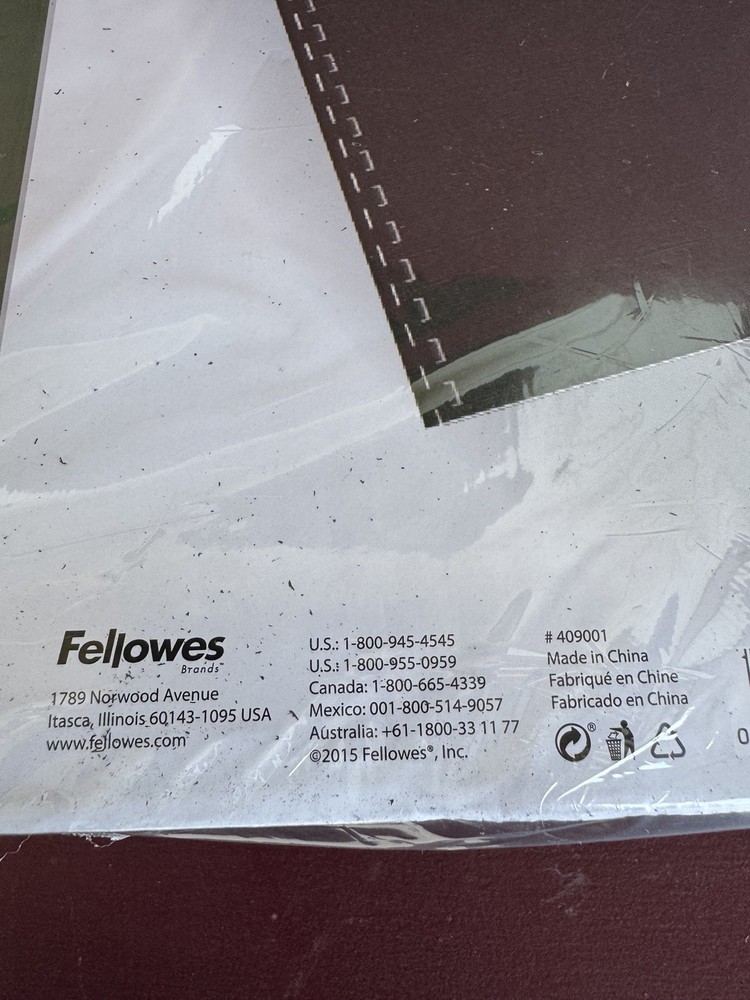 Fellowes Linen Texture Binding System Covers Letter Size Black 200pcs 52170