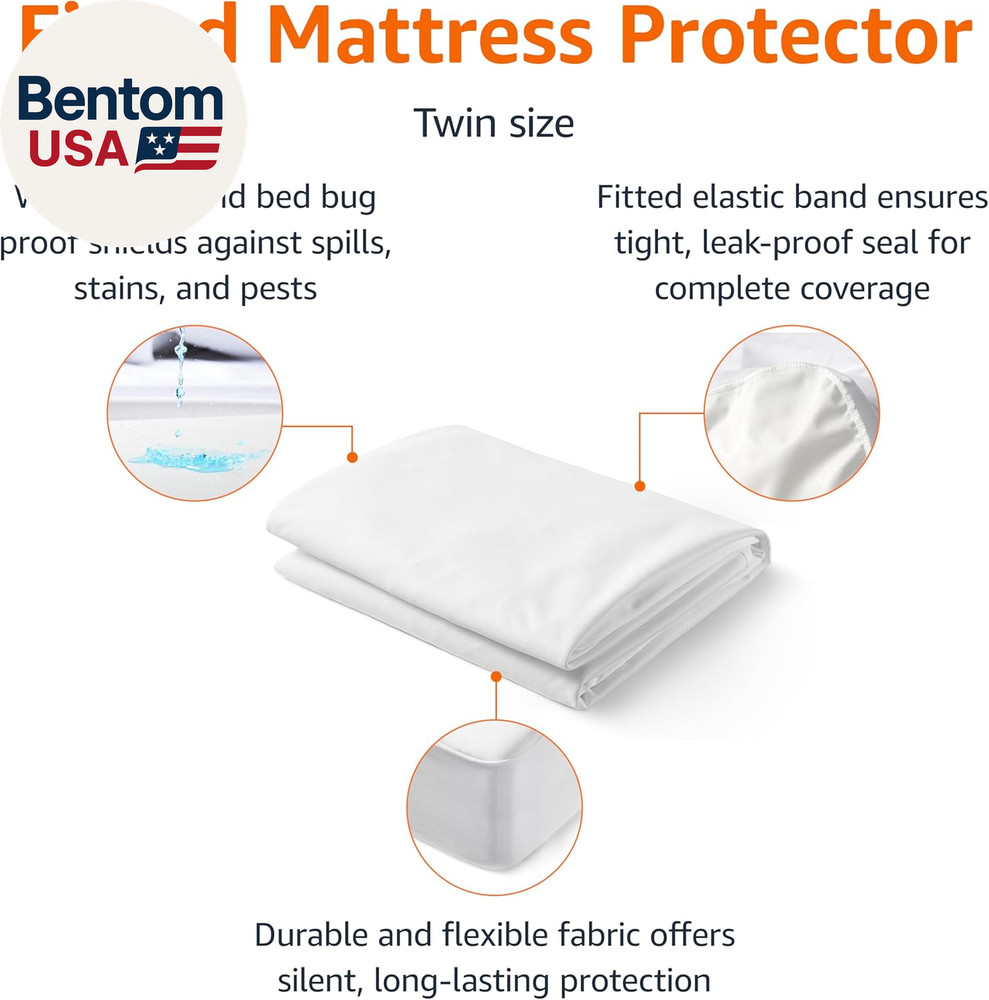 Waterproof Mattress Protector, White, Twin