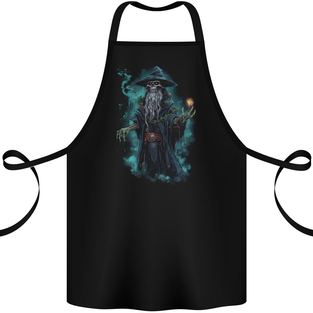 Fantasy Wizard Warlock Skull Cotton Apron 100% Organic