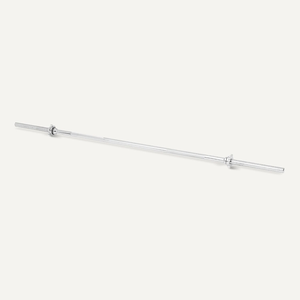 Amazon Basics 5Ft Straight Barbell Bar with Star Locks, 1" Diameter