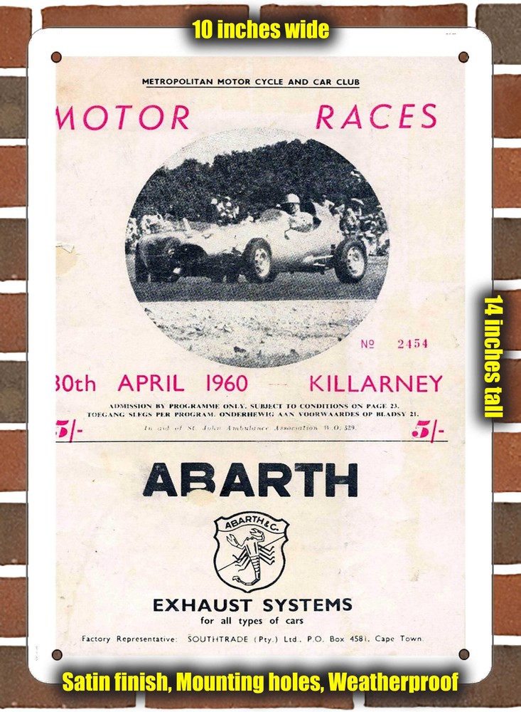 Metal Sign - 1960 Killarney Racing Program - 10x14 inches