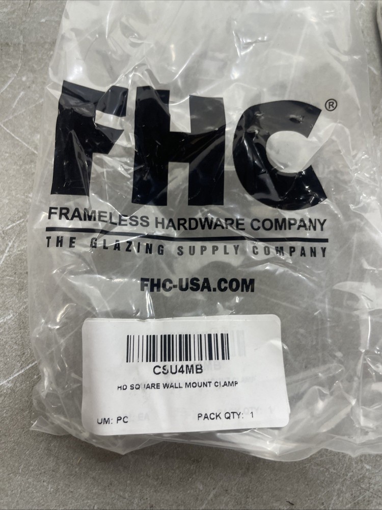 FHC CSU4MB HD Square Wall Mount Clamp - Matte Black