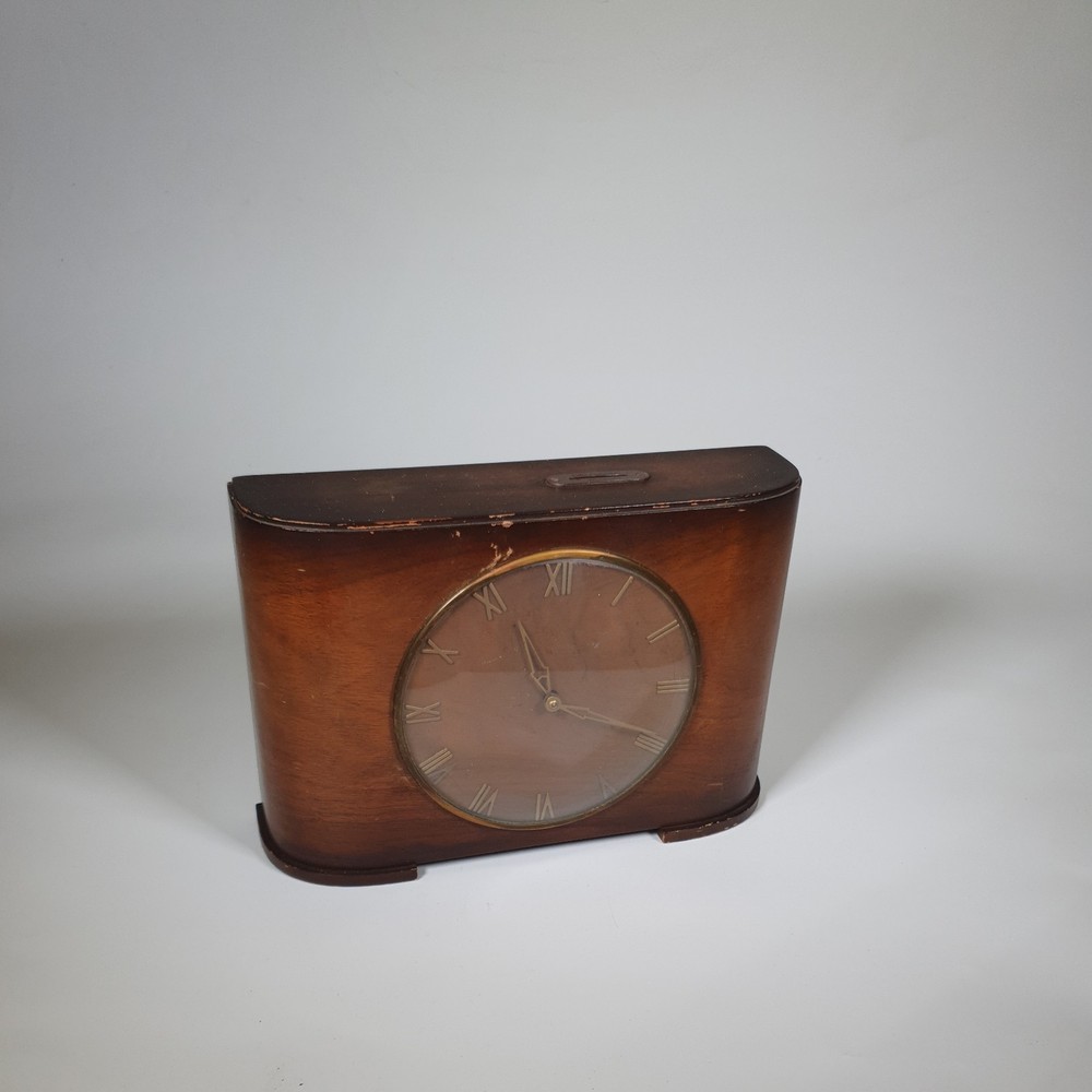 Vintage Mantel Clock insurance coin saving clock Collectable