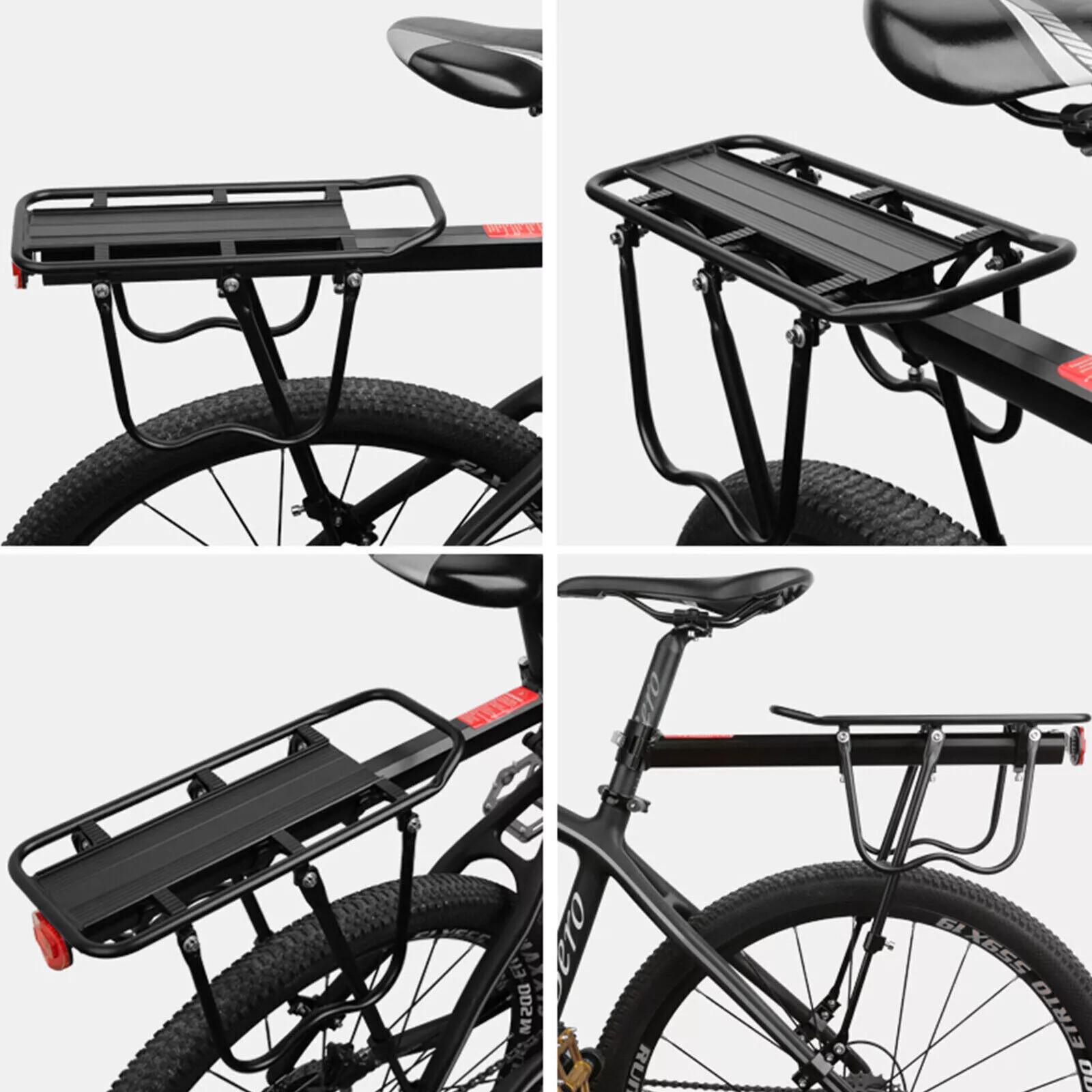 Rear Bike Rack Cargo Rack Alloy Luggage Carrier Bicycle 110 Lbs Capacity Holder