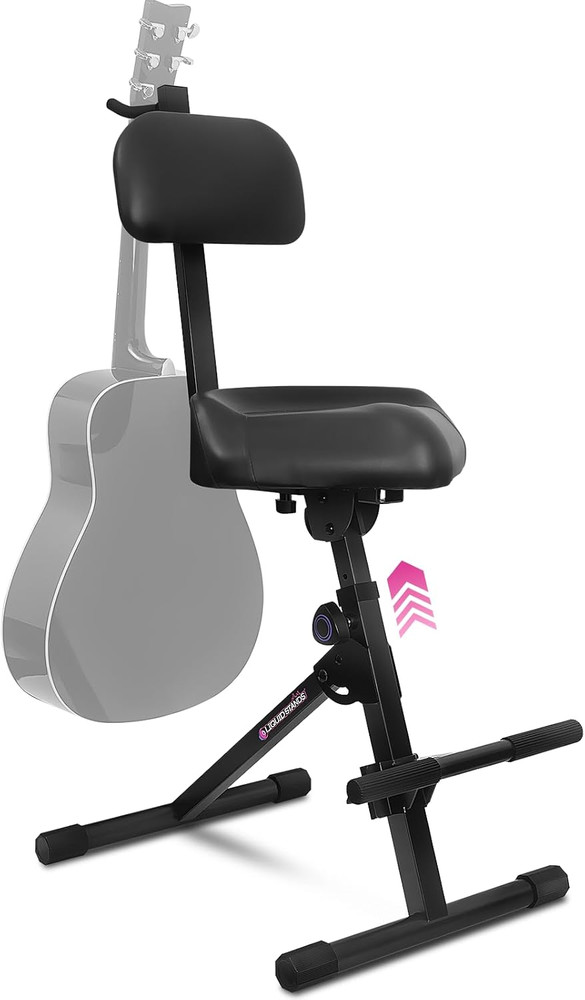 Guitar Stool with Backrest and Guitar Stand