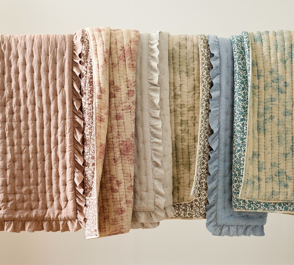 Pottery Barn Floral Cloud Reversible Quilt