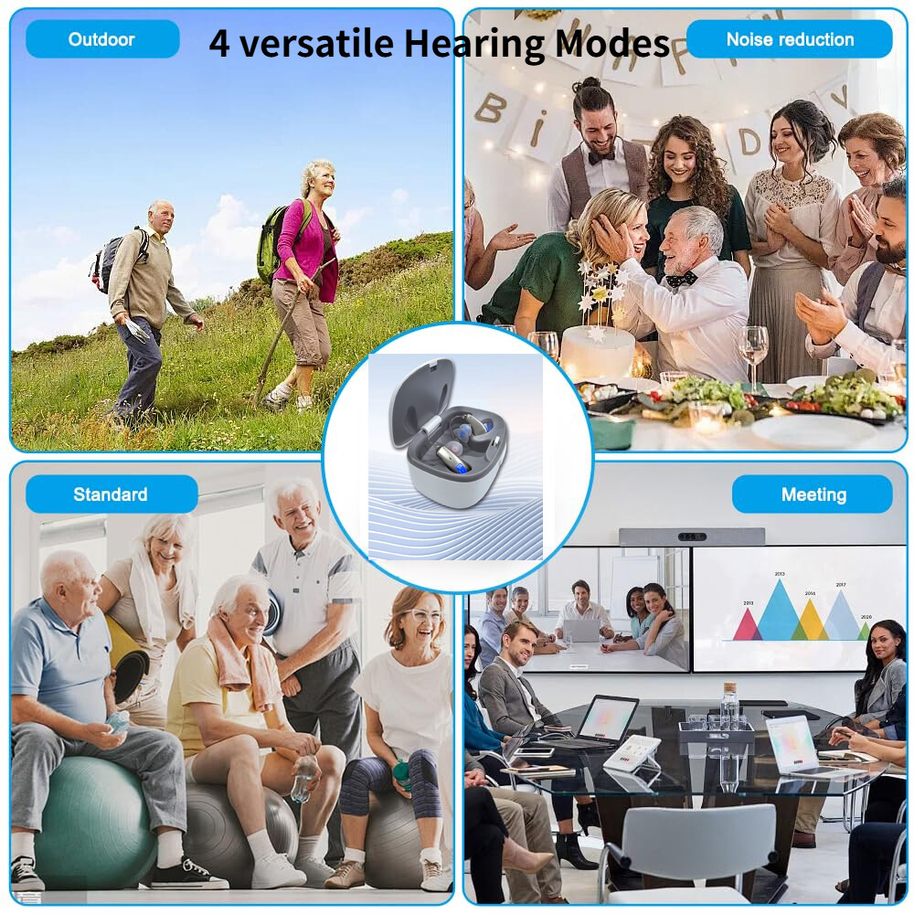 OTC Digital Hearing Aids For Seniors Adults Rechargeable With Noise Cancelling