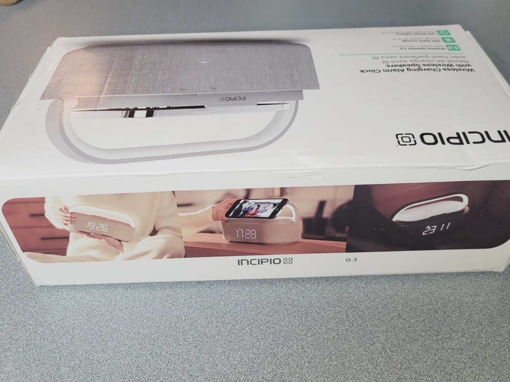INCIPIO WIRELESS CHARGING ALARM CLOCK WITH WIRELESS SPEAKERS