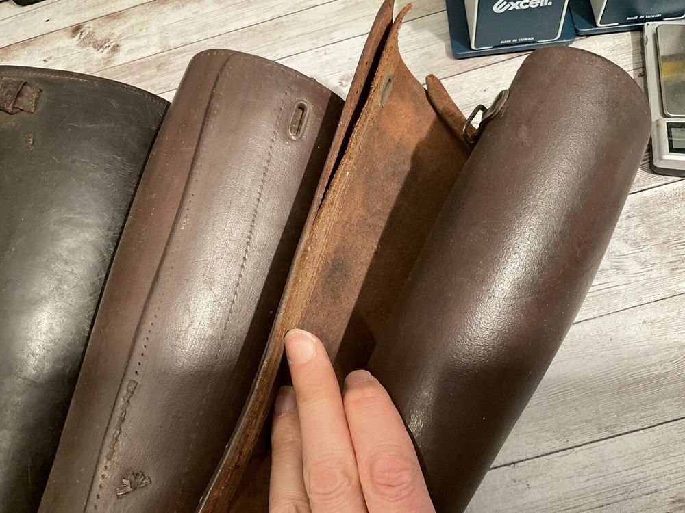 ORIGINAL WWII THREE PAIR LEATHER LEGGINGS US GERMAN ?