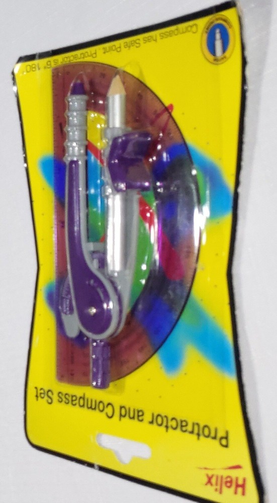 Helix Protractor Compass Set School Math Geometry Drawing Art, New