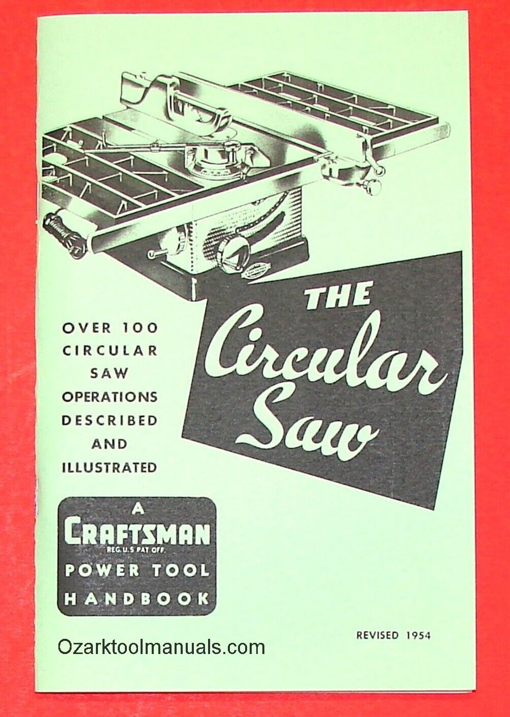How to CRAFTSMAN Circular Table Saw 1954 Handbook Operator's Manual 0926